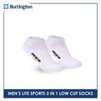 Burlington Men's Lite Thick Sports Half Terry Low Cut Socks 3 pairs in 1 pack BML-219