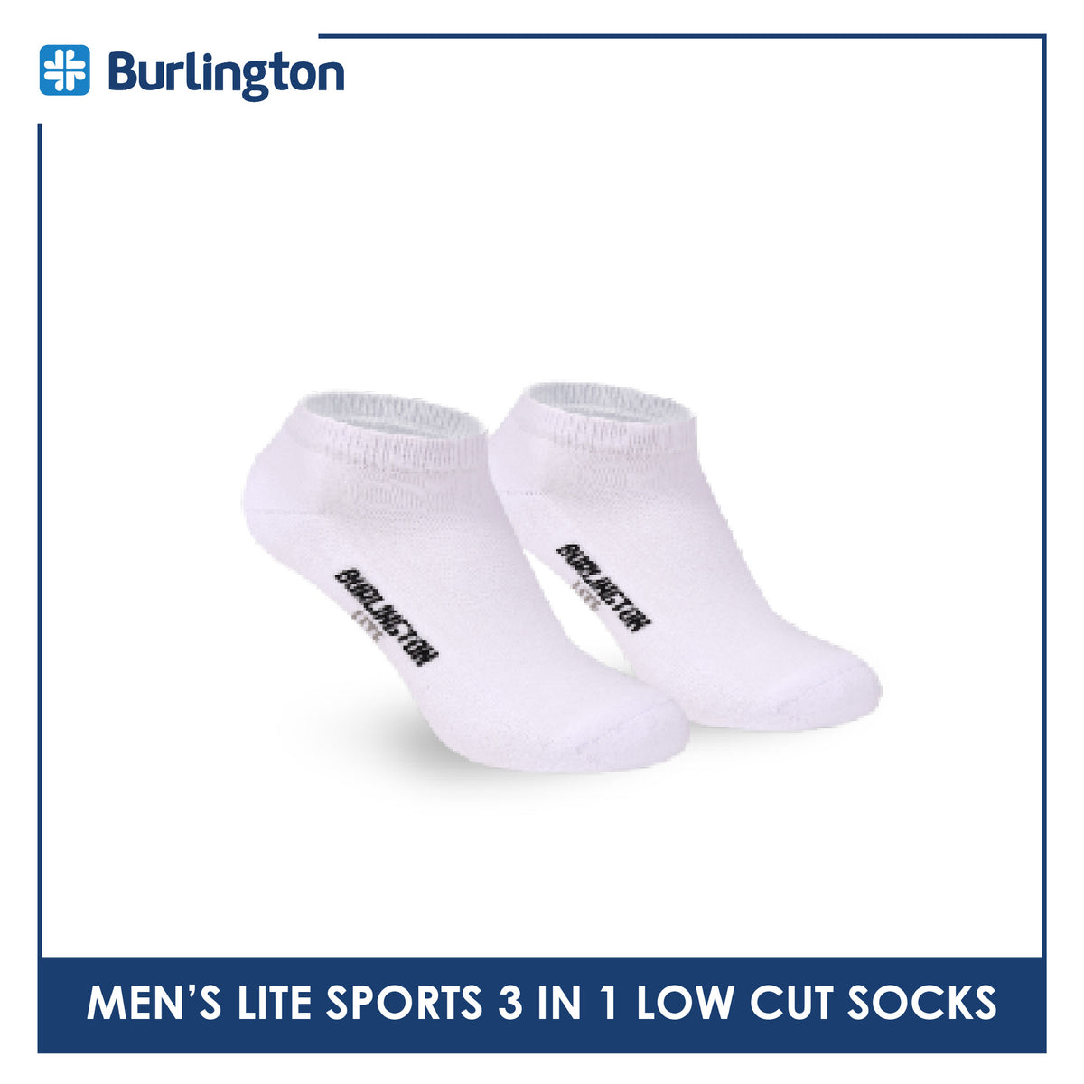 Burlington Men's Lite Thick Sports Half Terry Low Cut Socks 3 pairs in 1 pack BML-219