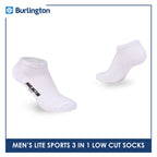 Burlington Men's Lite Thick Sports Half Terry Low Cut Socks 3 pairs in 1 pack BML-219