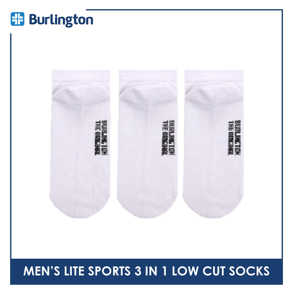 Burlington Men's Lite Thick Sports Half Terry Low Cut Socks 3 pairs in 1 pack BML-219