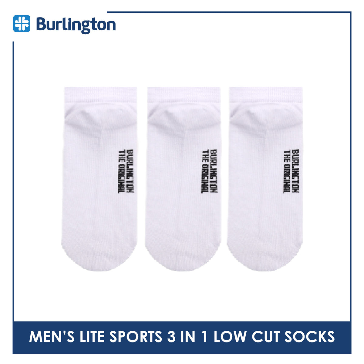 Burlington Men's Lite Thick Sports Half Terry Low Cut Socks 3 pairs in 1 pack BML-219