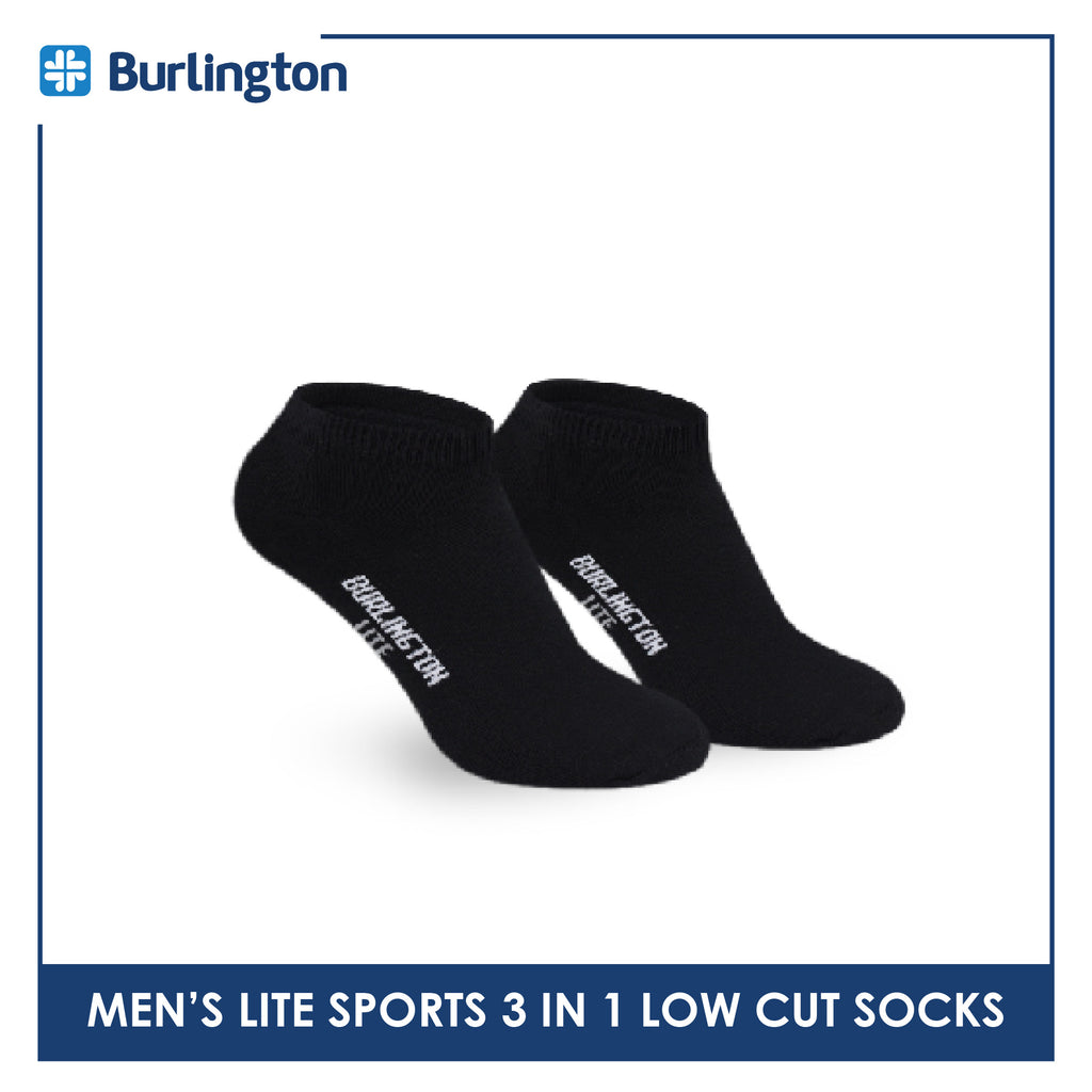 Burlington Men's Lite Thick Sports Half Terry Low Cut Socks 3 pairs in 1 pack BML-219