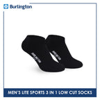 Burlington Men's Lite Thick Sports Half Terry Low Cut Socks 3 pairs in 1 pack BML-219