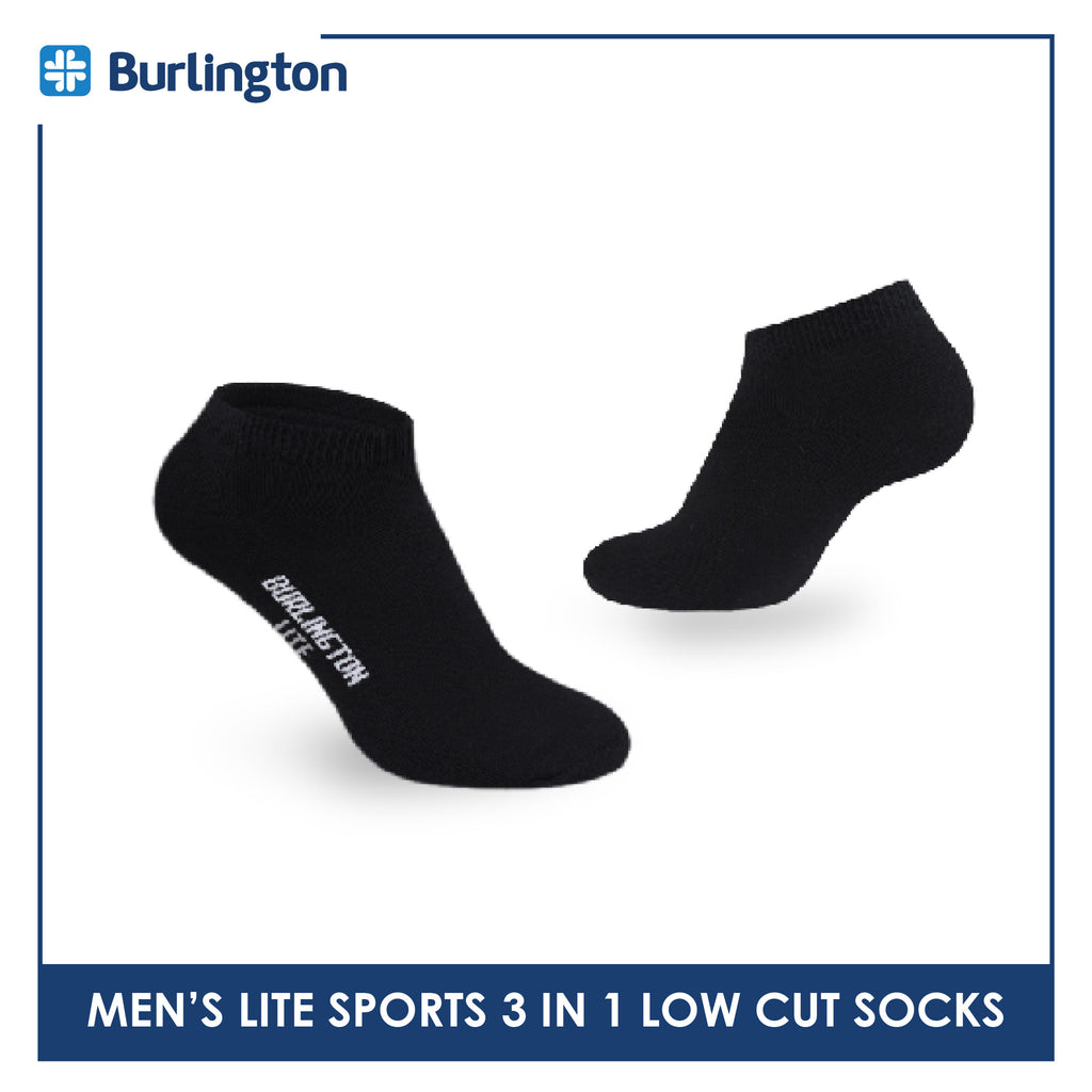 Burlington Men's Lite Thick Sports Half Terry Low Cut Socks 3 pairs in 1 pack BML-219