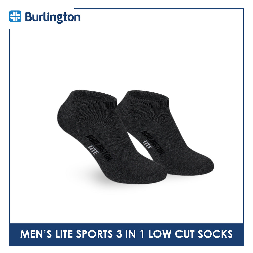 Burlington Men's Lite Thick Sports Half Terry Low Cut Socks 3 pairs in 1 pack BML-219