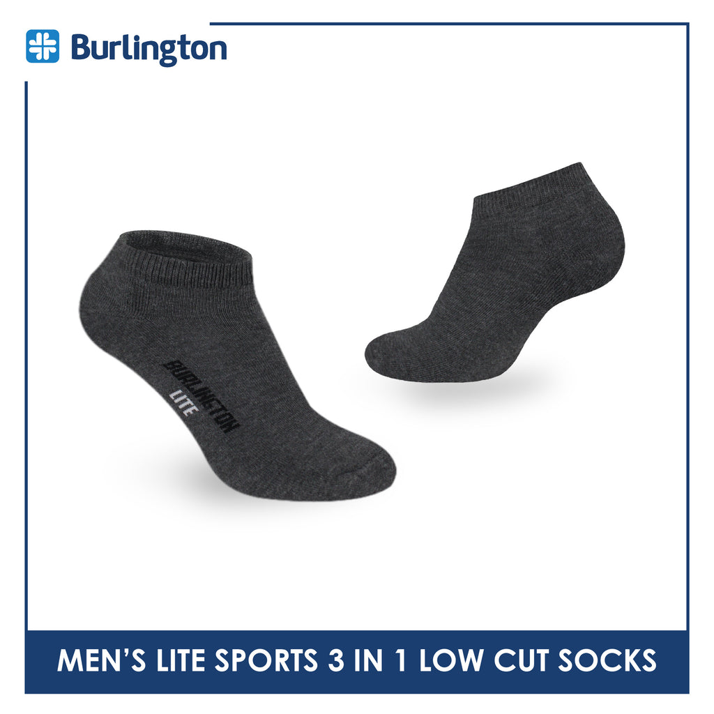 Burlington Men's Lite Thick Sports Half Terry Low Cut Socks 3 pairs in 1 pack BML-219