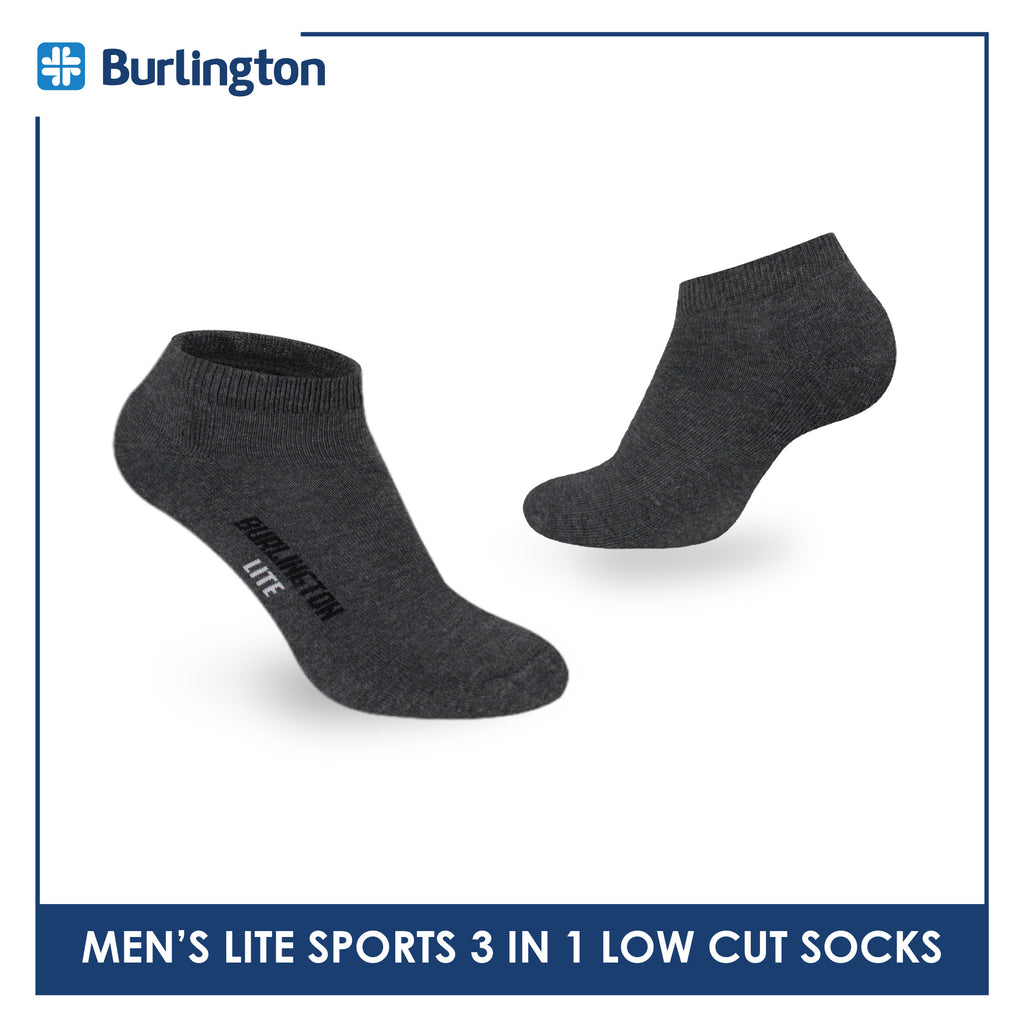 Burlington Men's Lite Thick Sports Half Terry Low Cut Socks 3 pairs in 1 pack BML-219