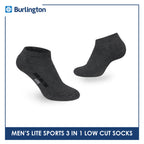 Burlington Men's Lite Thick Sports Half Terry Low Cut Socks 3 pairs in 1 pack BML-219