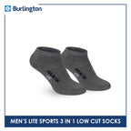 Burlington Men's Lite Thick Sports Half Terry Low Cut Socks 3 pairs in 1 pack BML-219