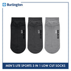 Burlington Men's Lite Thick Sports Half Terry Low Cut Socks 3 pairs in 1 pack BML-219