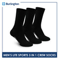 Burlington Men's Cotton Thick Sports Half Terry Performance Crew Socks 3 pairs in a pack BML-223