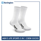 Burlington Men's Cotton Thick Sports Half Terry Performance Crew Socks 3 pairs in a pack BML-223