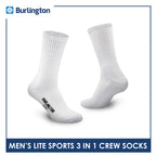 Burlington Men's Cotton Thick Sports Half Terry Performance Crew Socks 3 pairs in a pack BML-223