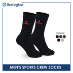 Burlington Men's Cotton Embroidered Thick Sports Crew Socks 1 pair BMSE531
