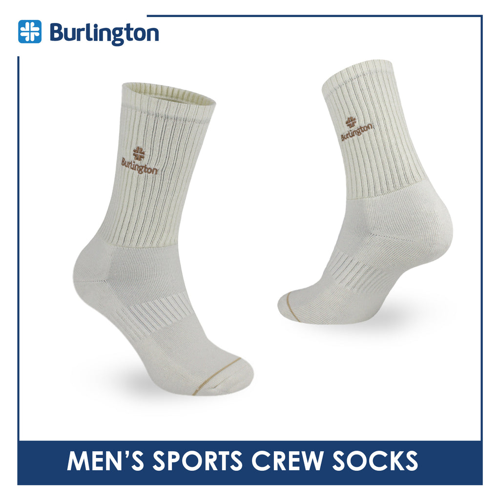 Burlington Men's Cotton Embroidered Thick Sports Crew Socks 1 pair BMSE531