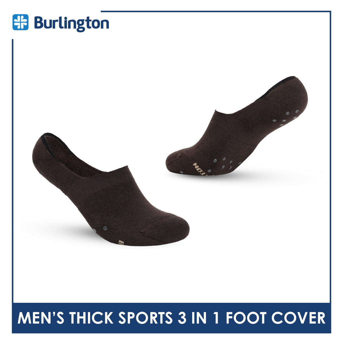Burlington Men's Cotton Thick Sports Foot Cover 3 pairs in a pack BMSFG3