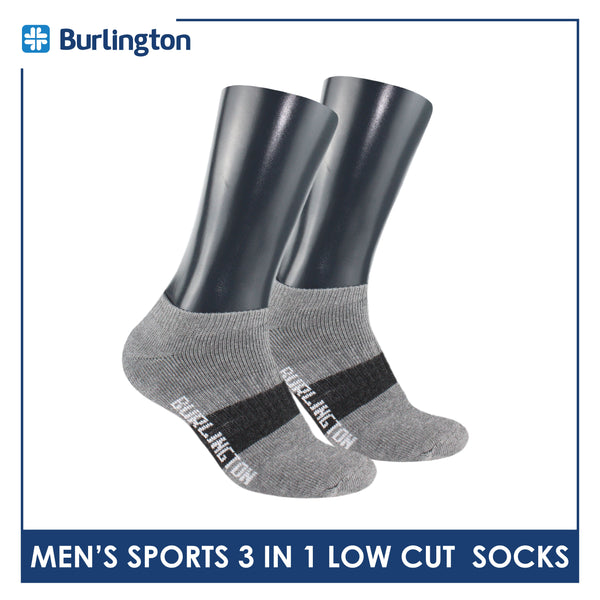 Burlington Men's Cotton Thick Sports Low Cut Socks 3 pairs in a pack BMSKG7