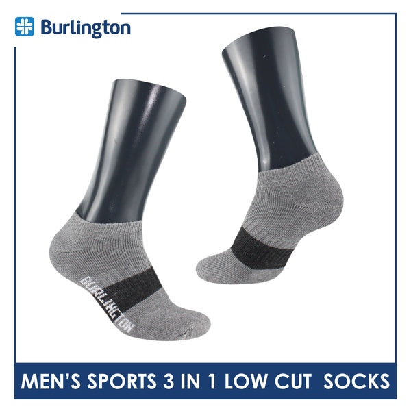 Burlington Men's Cotton Thick Sports Low Cut Socks 3 pairs in a pack BMSKG7