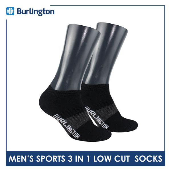 Burlington Men's Cotton Thick Sports Low Cut Socks 3 pairs in a pack BMSKG7