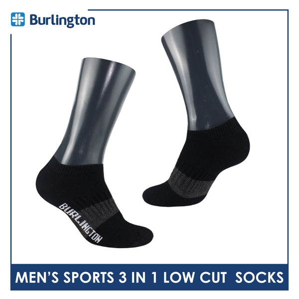 Burlington Men's Cotton Thick Sports Low Cut Socks 3 pairs in a pack BMSKG7