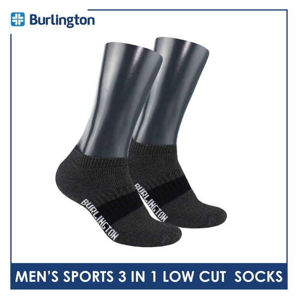 Burlington Men's Cotton Thick Sports Low Cut Socks 3 pairs in a pack BMSKG7