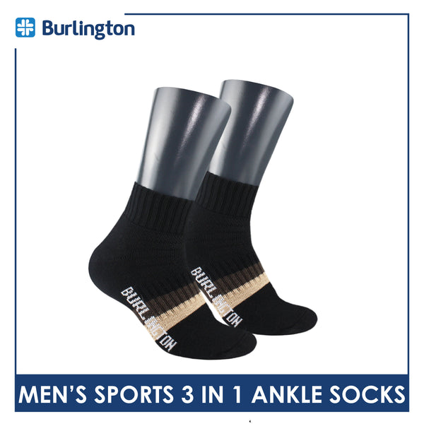 Burlington Men's Cotton Thick Sports Ankle Socks 3 pairs in a pack BMSKG8