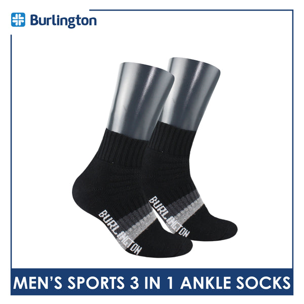 Burlington Men's Cotton Thick Sports Ankle Socks 3 pairs in a pack BMSKG8