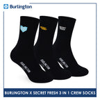 Burlington Men's Cotton Lite Sports Crew 3 pairs in a pack Socks X Secret Fresh BMSSE1101