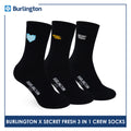 Burlington Men's Cotton Lite Sports Crew 3 pairs in a pack Socks X Secret Fresh BMSSE1101