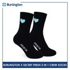 Burlington Men's Cotton Lite Sports Crew 3 pairs in a pack Socks X Secret Fresh BMSSE1101