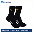 Burlington Men's Cotton Lite Sports Crew 3 pairs in a pack Socks X Secret Fresh BMSSE1101