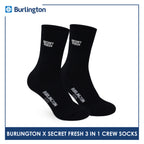 Burlington Men's Cotton Lite Sports Crew 3 pairs in a pack Socks X Secret Fresh BMSSE1101