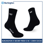 Burlington Men's Cotton Lite Sports Crew 3 pairs in a pack Socks X Secret Fresh BMSSE1101