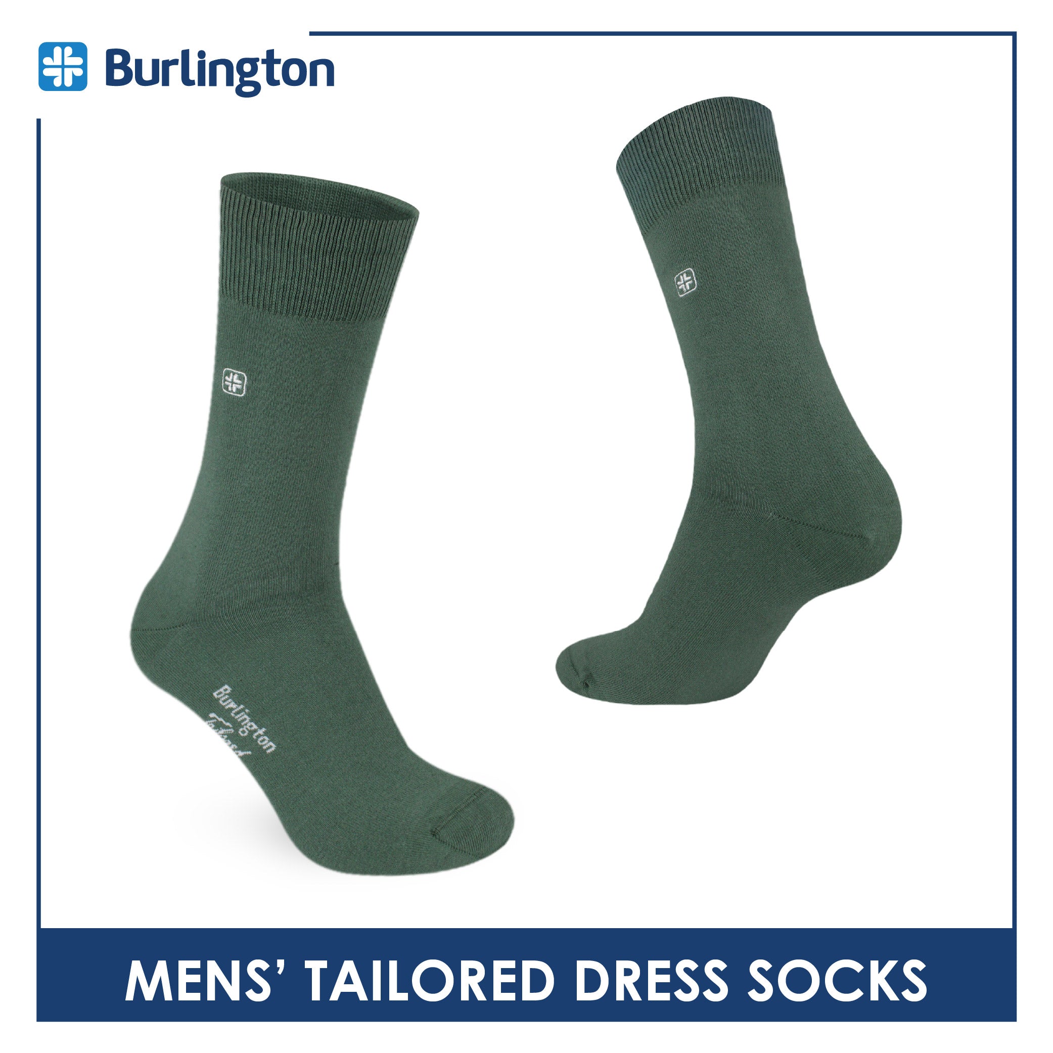 Burlington Men's Cotton Tailored Dress Crew Socks 1 pair BMTE531