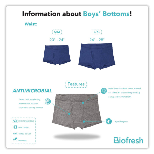 Biofresh Boy's Antimicrobial Seamless Boxer Brief 3 pieces in a pack UCBBG17