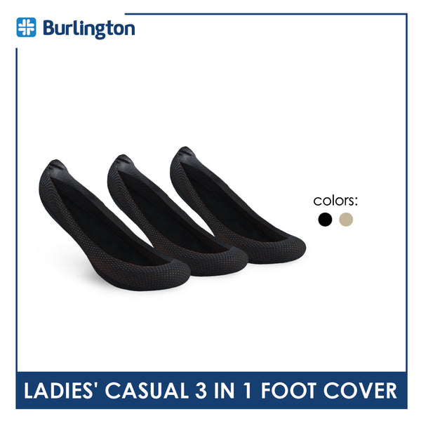 Burlington Ladies' Cotton Lite Thin Casual Foot Cover 3 pairs in a pack BSFCG1