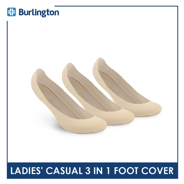 Burlington Ladies' Cotton Lite Thin Casual Foot Cover 3 pairs in a pack BSFCG1