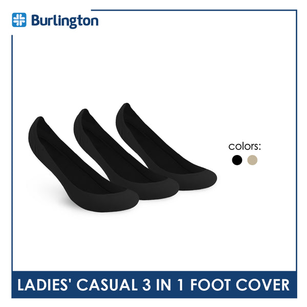 Burlington Ladies' Cotton Lite Thin Casual Foot Cover 3 pairs in a pack BSFCG2