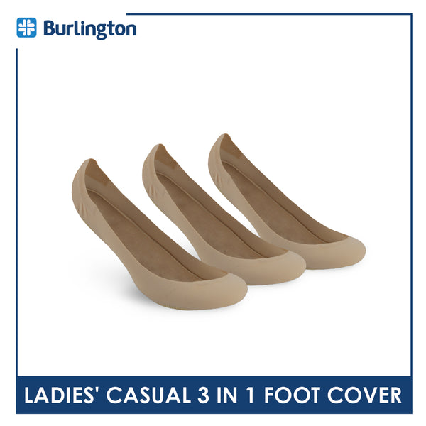 Burlington Ladies' Cotton Lite Thin Casual Foot Cover 3 pairs in a pack BSFCG2