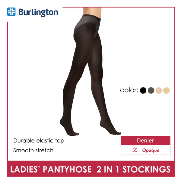 Burlington Ladies’ Full Support Smooth Stretch Pantyhose Stockings 55 Denier 2 pairs in a pack BSP55