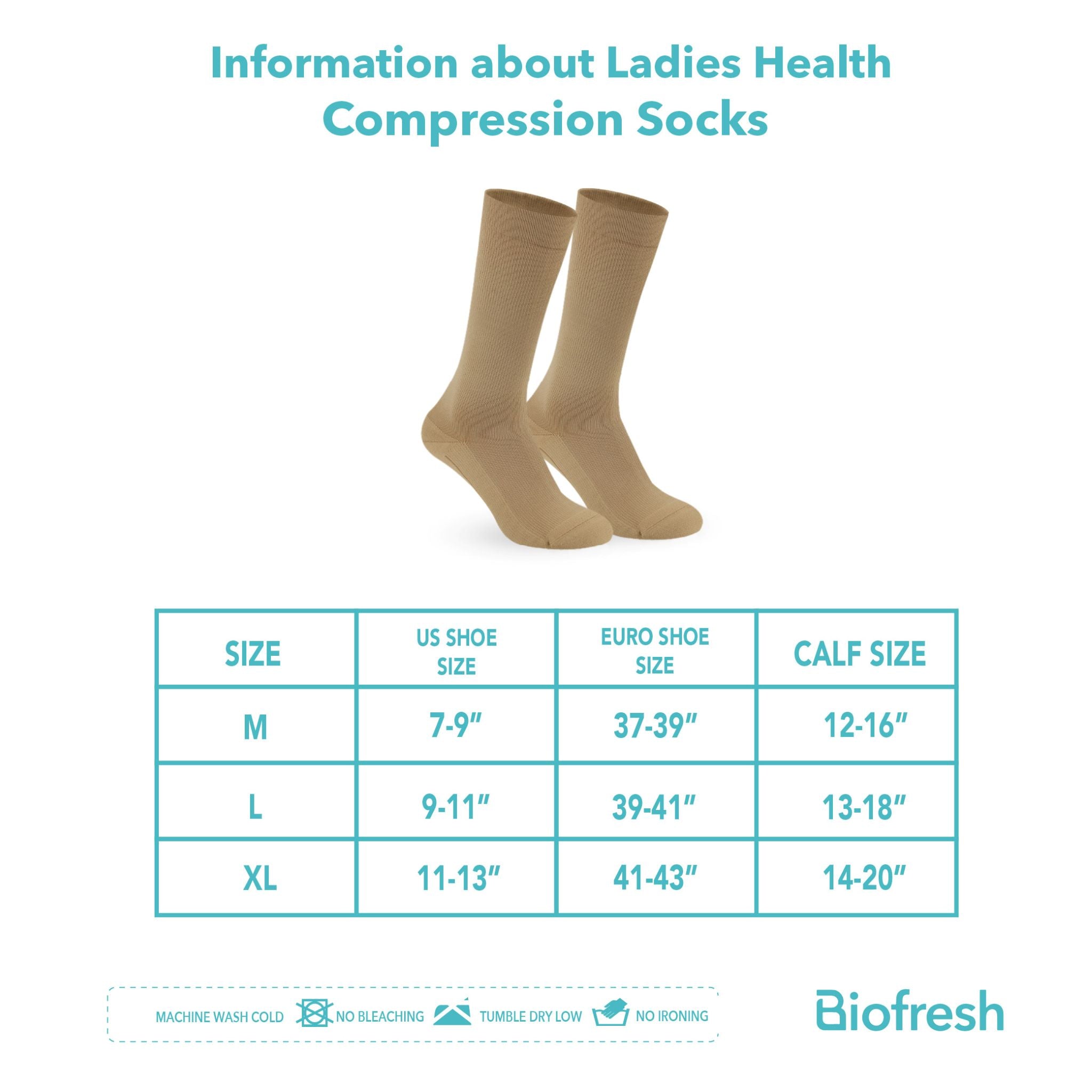 Biofresh Ladies' Antimicrobial Health Compression Socks 1 pair RLHCP1