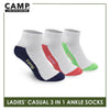 Camp Ladies' Cotton Lite Casual Ankle Socks 3 pairs in a pack CLC5