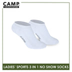 Camp Ladies' Cotton Thick Sports No Show Socks 3 pairs in a pack CLS0