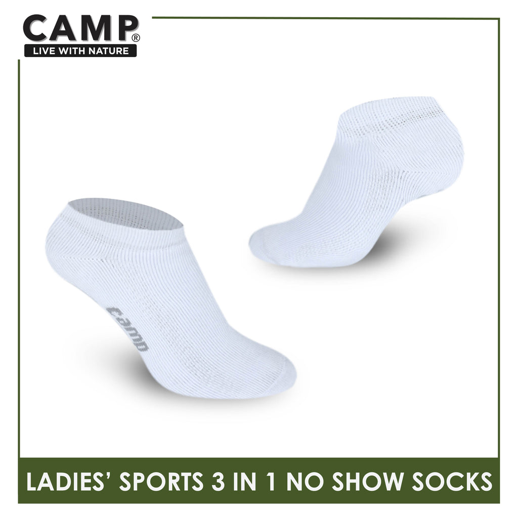 Camp Ladies' Cotton Thick Sports No Show Socks 3 pairs in a pack CLS0