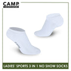 Camp Ladies' Cotton Thick Sports No Show Socks 3 pairs in a pack CLS0
