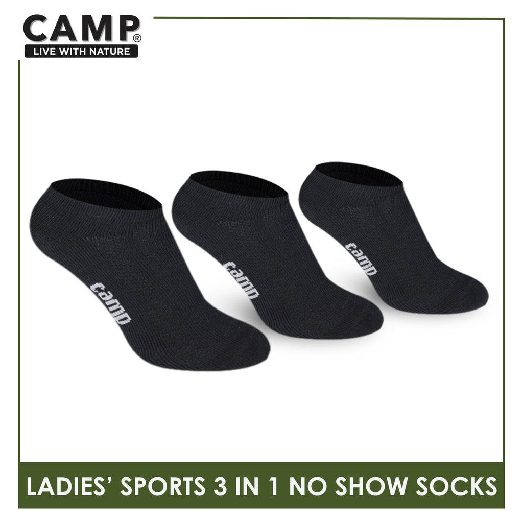 Camp Ladies' Cotton Thick Sports No Show Socks 3 pairs in a pack CLS0