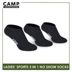 Camp Ladies' Cotton Thick Sports No Show Socks 3 pairs in a pack CLS0