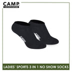 Camp Ladies' Cotton Thick Sports No Show Socks 3 pairs in a pack CLS0