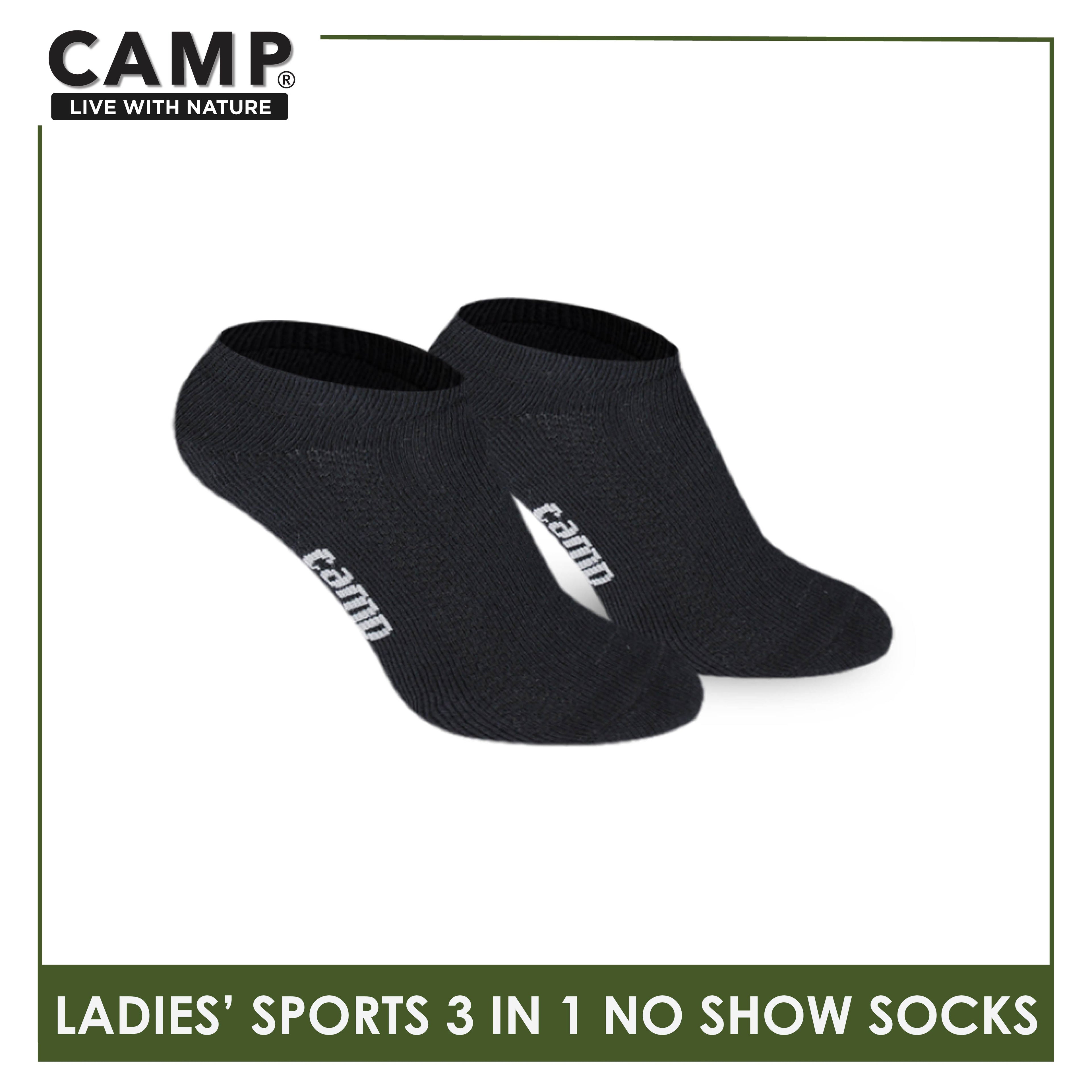 Camp Ladies' Cotton Thick Sports No Show Socks 3 pairs in a pack CLS0