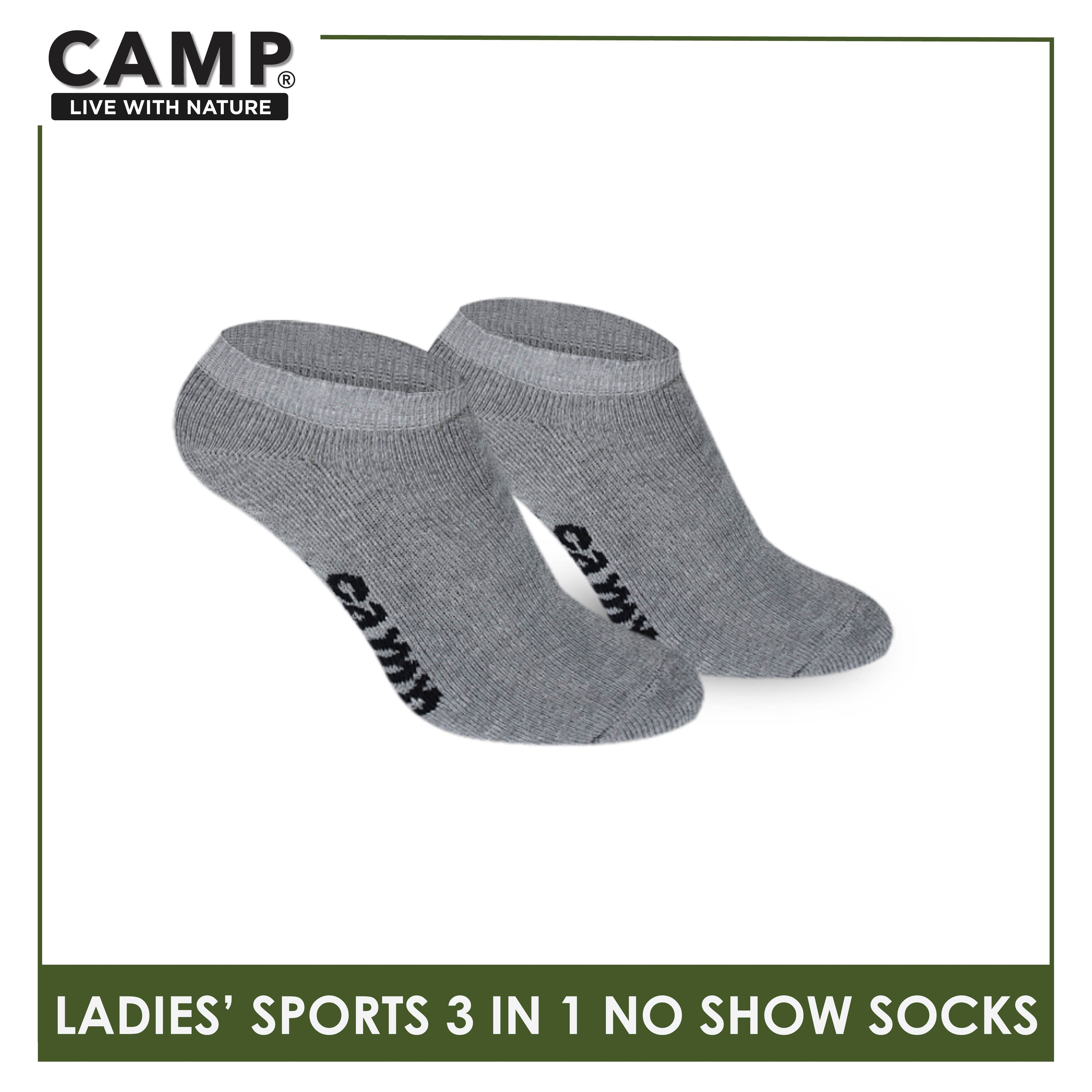 Camp Ladies' Cotton Thick Sports No Show Socks 3 pairs in a pack CLS0